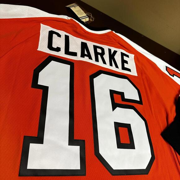MITCHELL & NESS PHILADELPHIA FLYERS BOBBY CLARKE BLUE LINE JERSEY Size Lrg NWT - Picture 7 of 7
